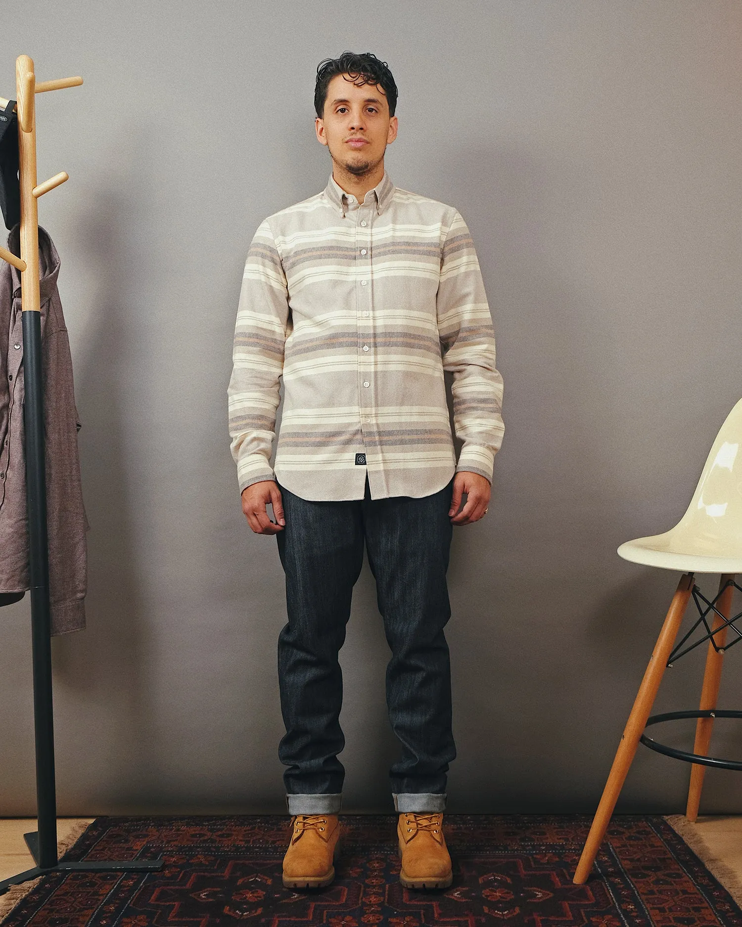 Natural Stripe Blanket Flannel Shirt sold by Outclass product image thumbnail 3