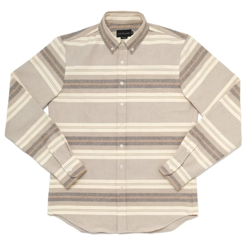 Natural Stripe Blanket Flannel Shirt sold by Outclass