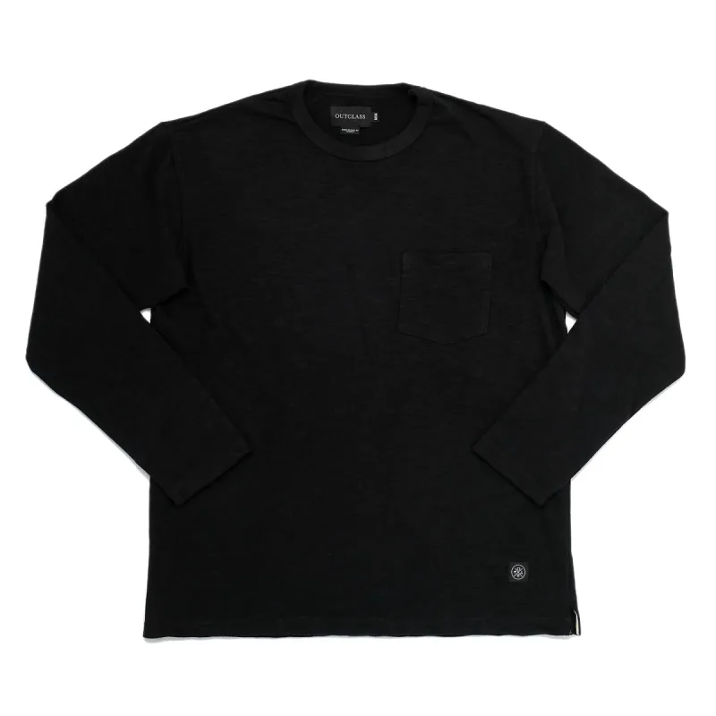 Black Double Slub Pocket T-Shirt sold by Outclass