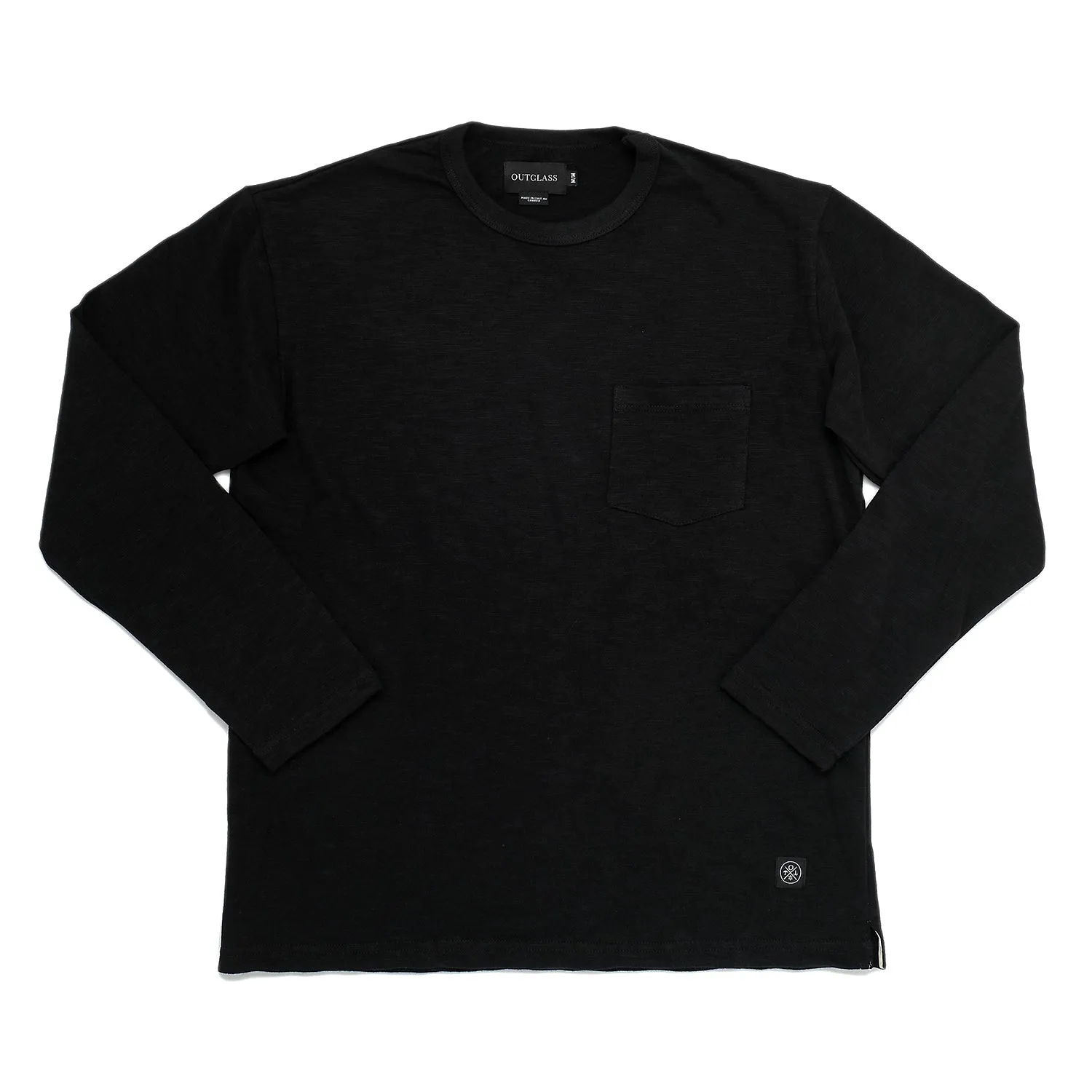 Black Double Slub Pocket T-Shirt AW24 sold by Outclass