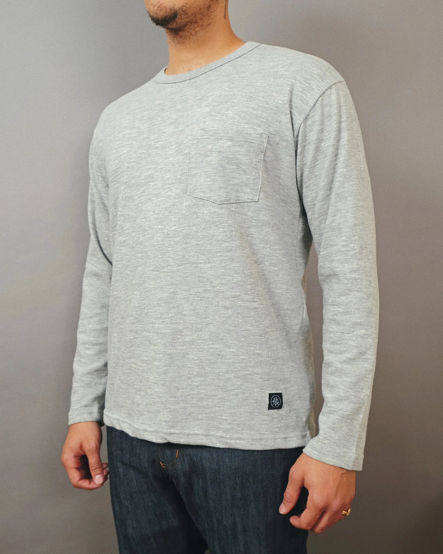 Heather Grey Double Slub Pocket T-Shirt sold by Outclass product image thumbnail 2