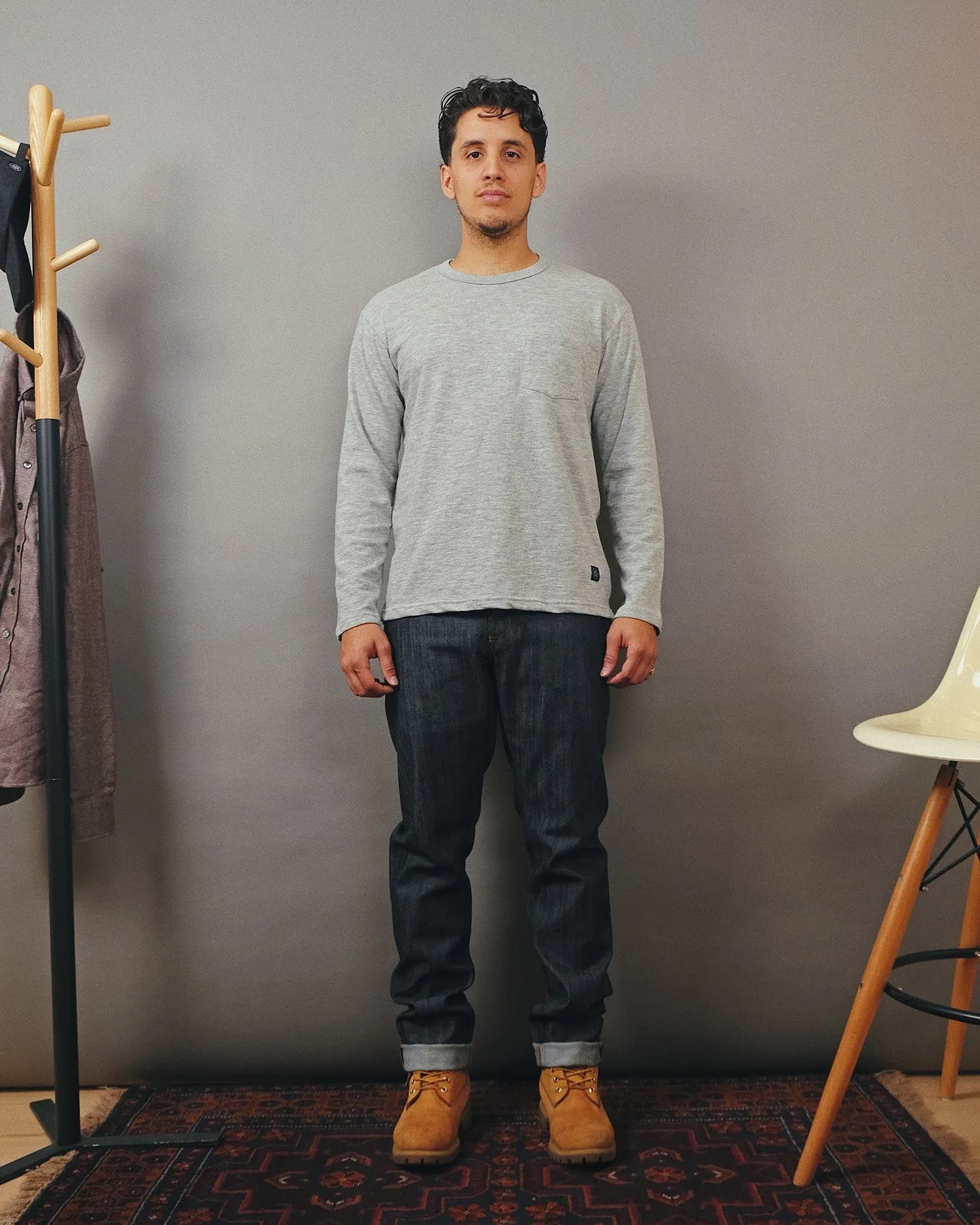 Heather Grey Double Slub Pocket T-Shirt sold by Outclass product image thumbnail 3