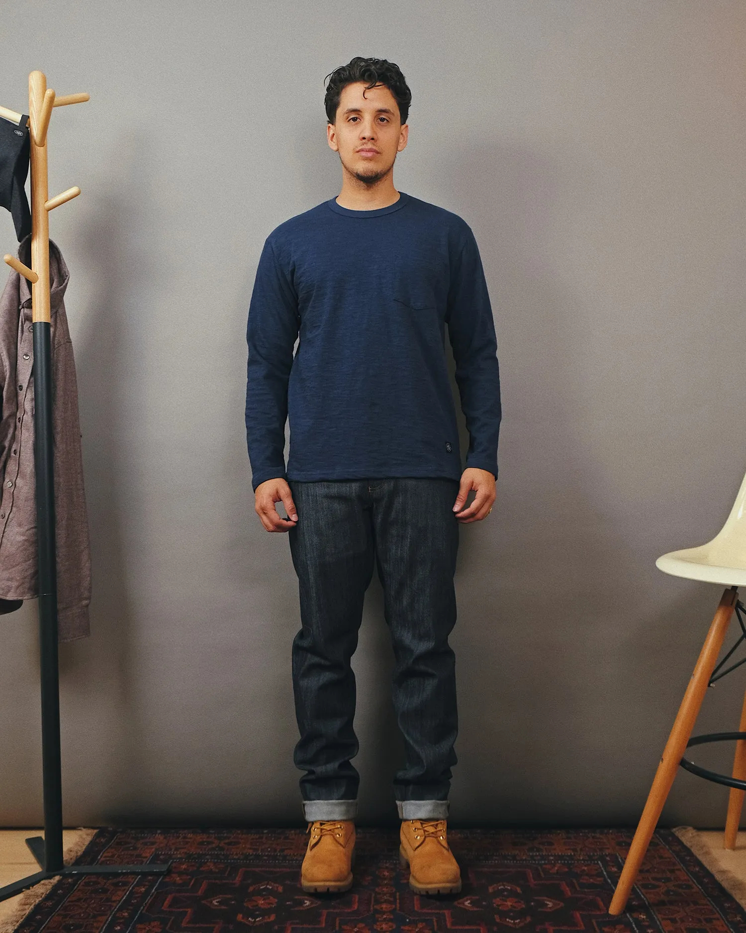 Navy Double Slub Pocket T-Shirt AW24 sold by Outclass product image thumbnail 3