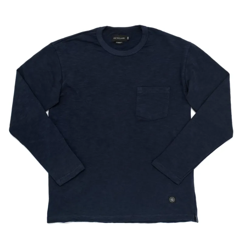 Navy Double Slub Pocket T-Shirt sold by Outclass