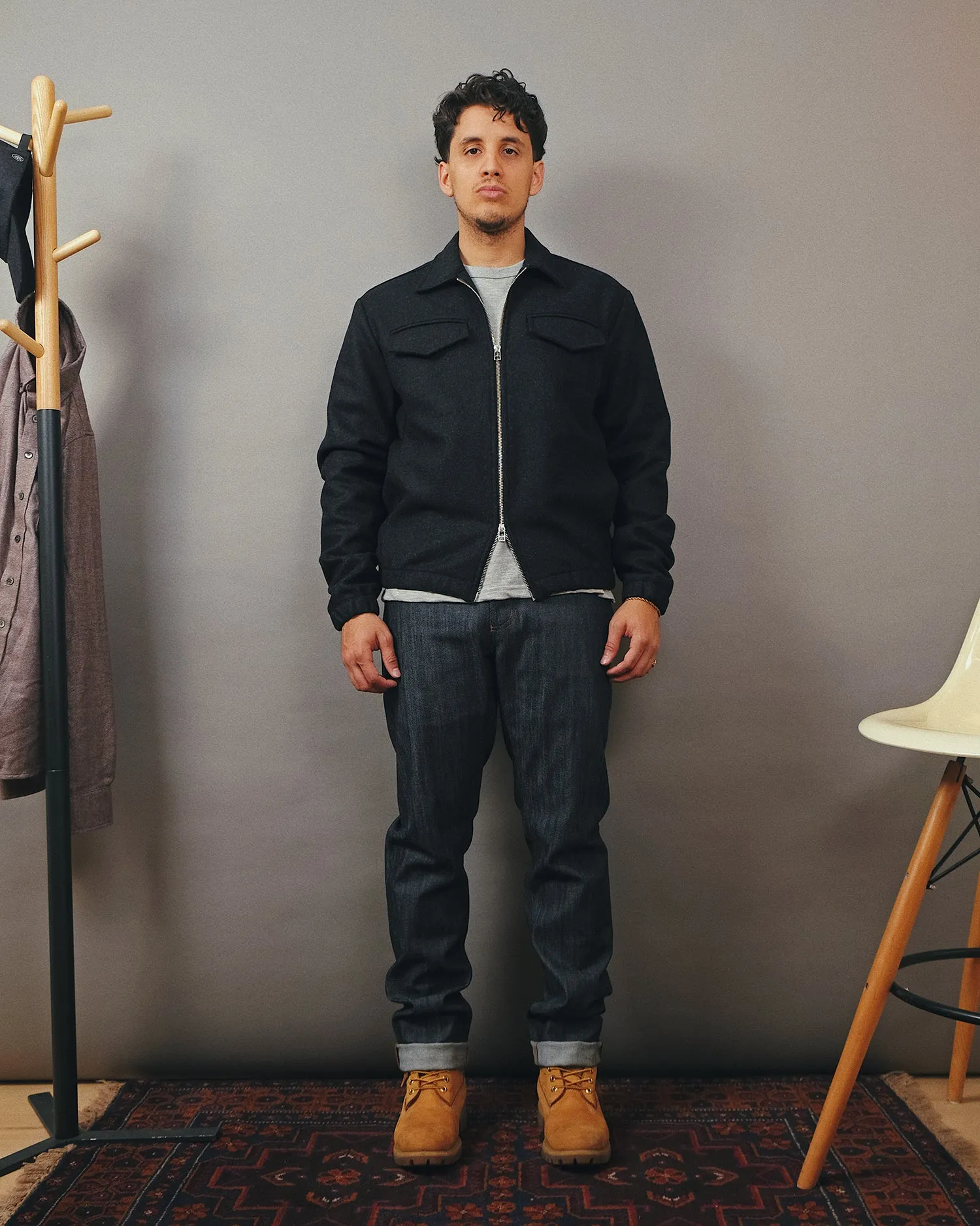 Charcoal Wool Coach Jacket sold by Outclass product image thumbnail 5