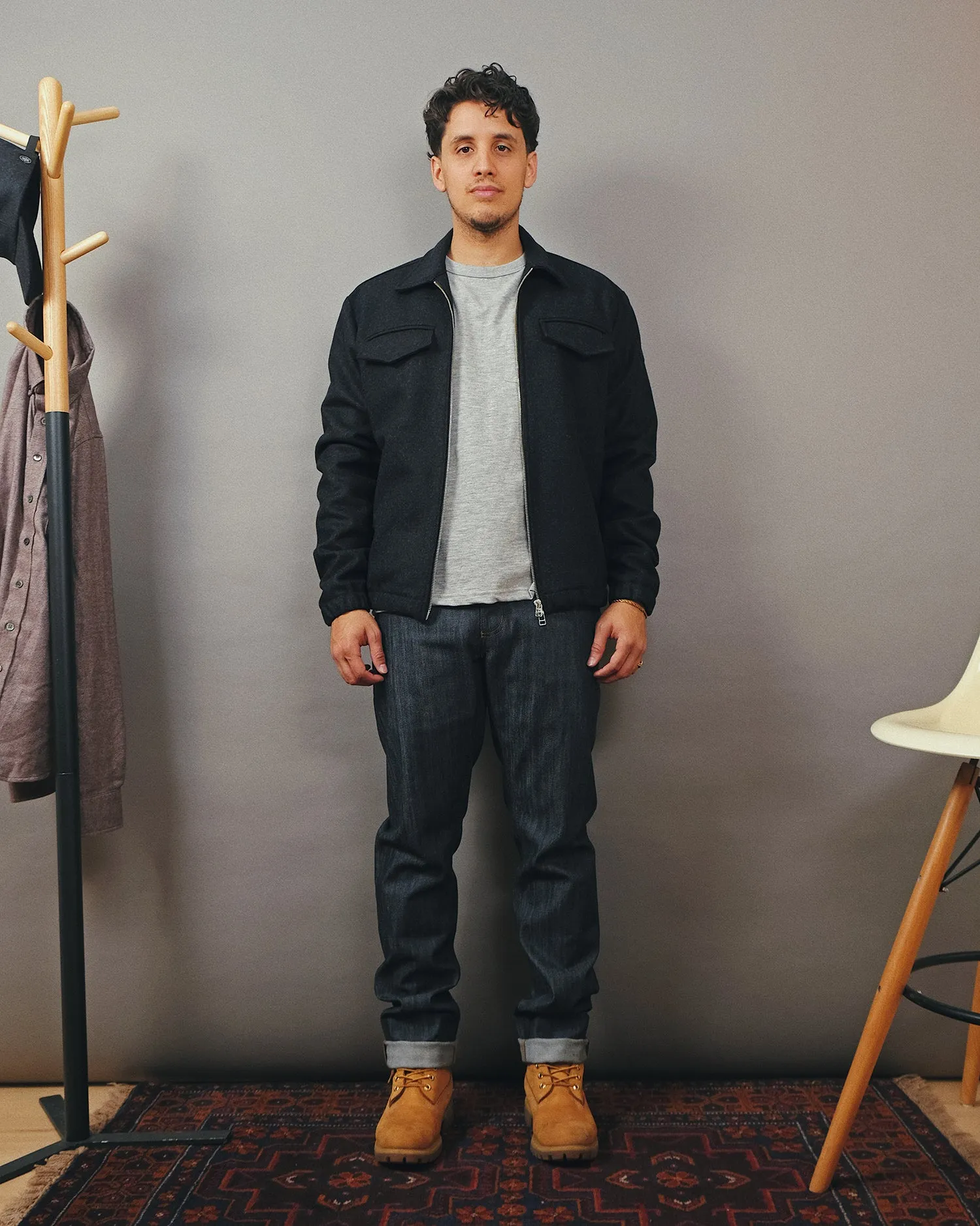 Charcoal Wool Coach Jacket sold by Outclass product image thumbnail 3