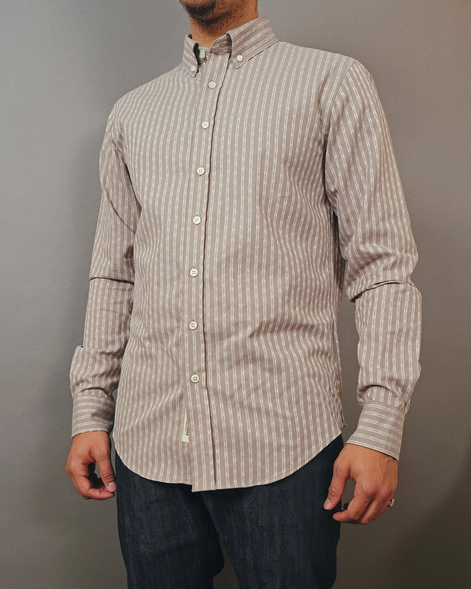 Tan Arrowhead Stripe L/S Shirt sold by Outclass product image thumbnail 2