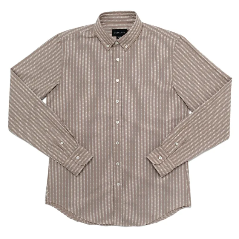 Tan Arrowhead Stripe L/S Shirt sold by Outclass
