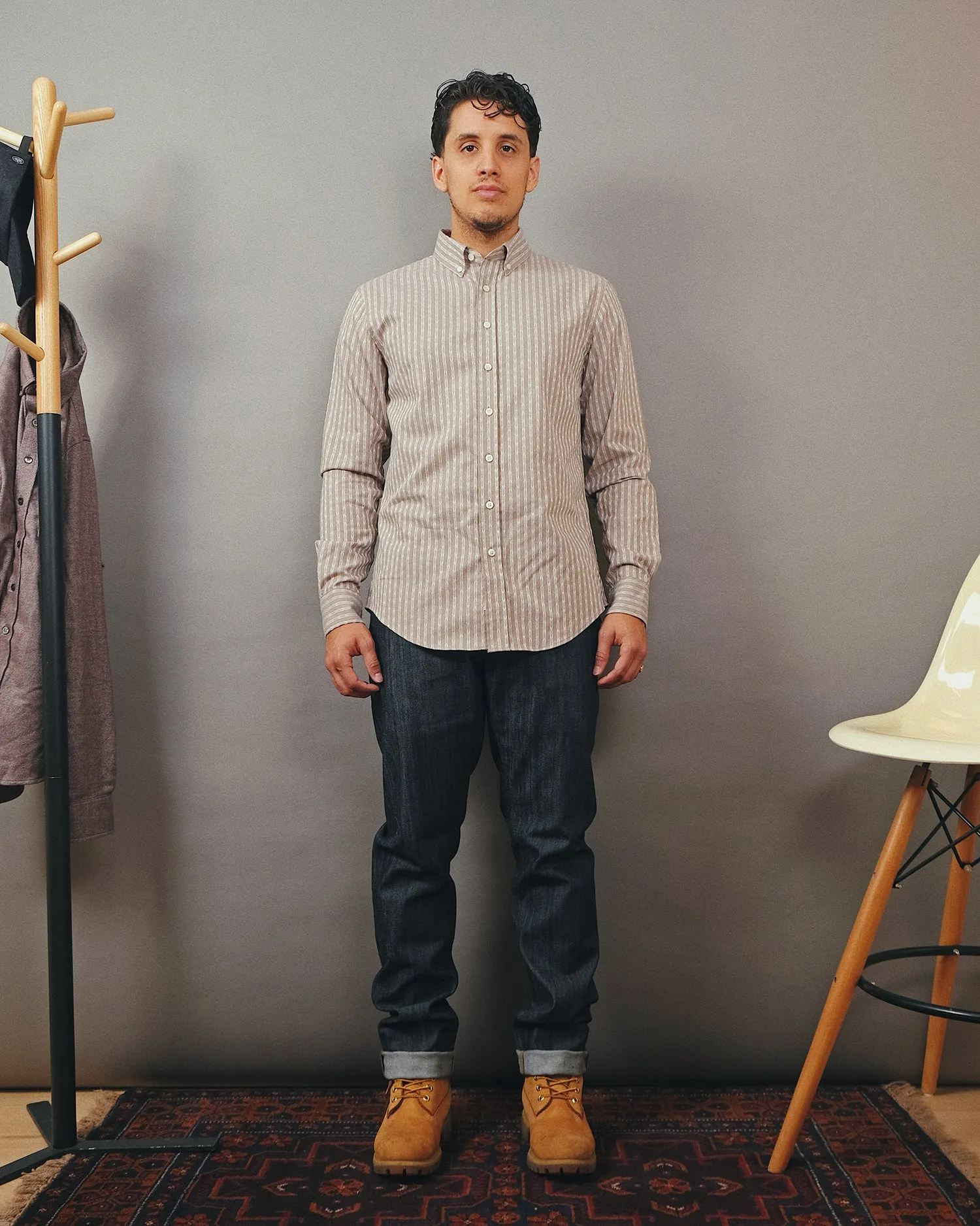 Tan Arrowhead Stripe L/S Shirt sold by Outclass product image thumbnail 3