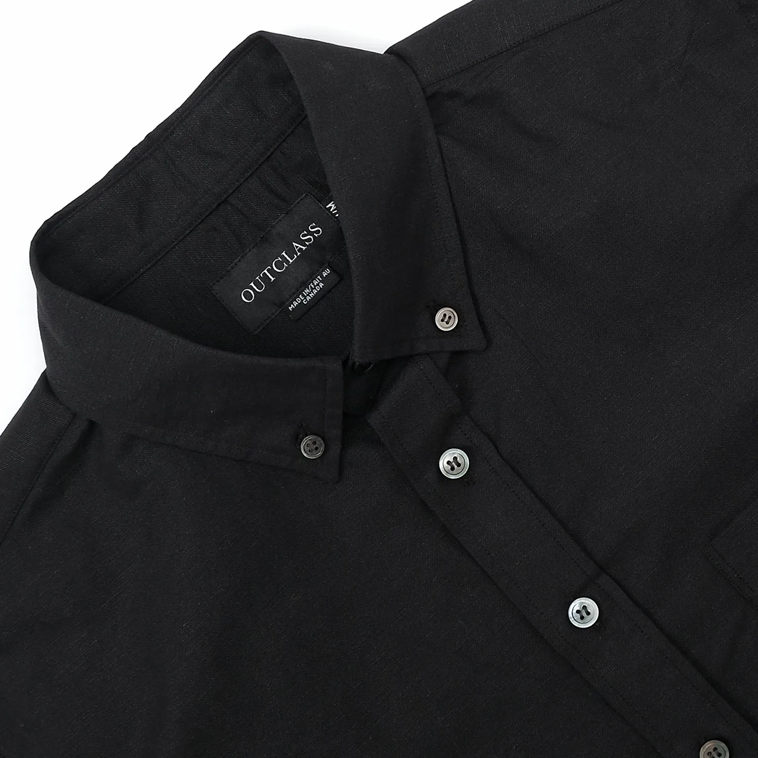 Black Linen Blend L/S Shirt sold by Outclass product image thumbnail 2