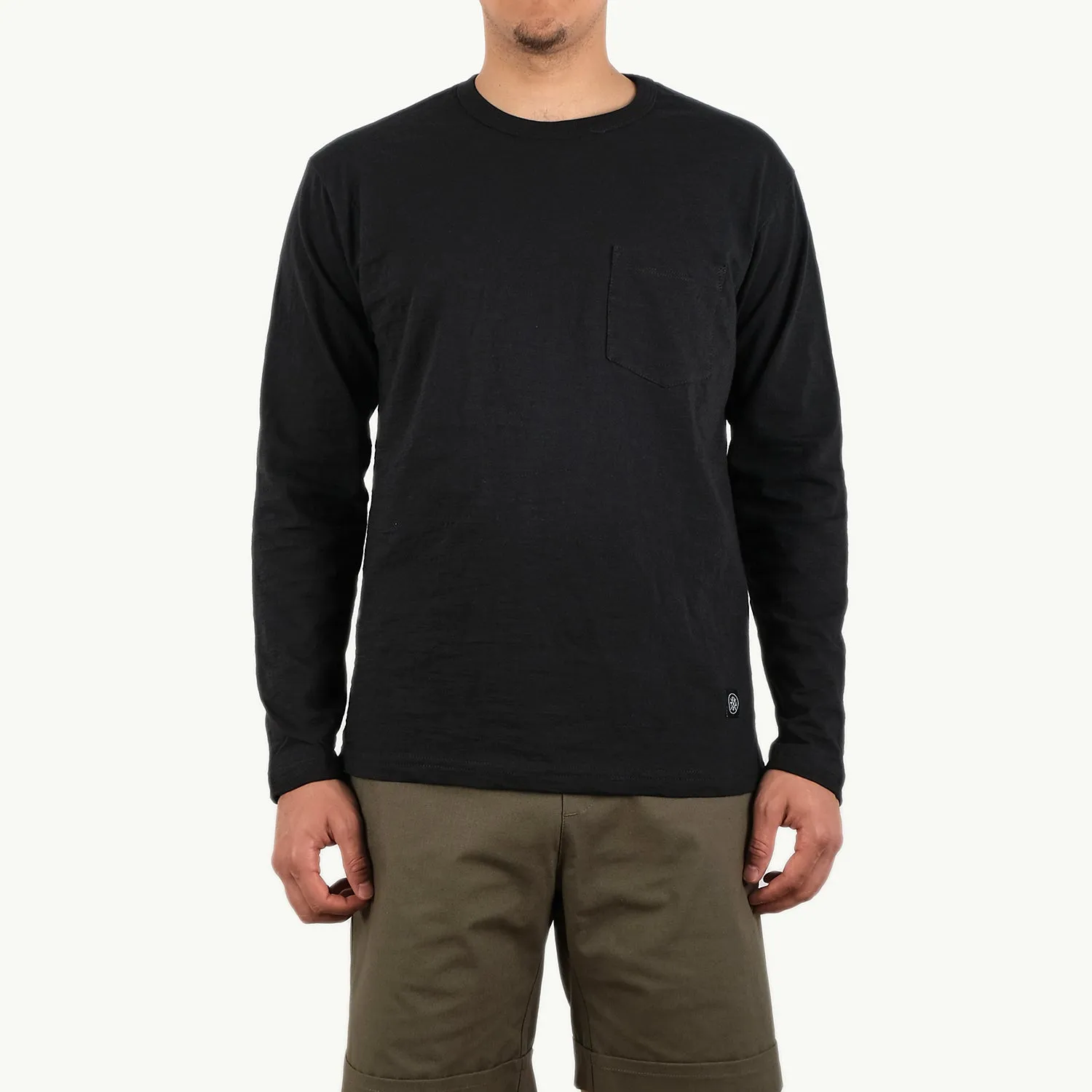 Black Slub L/S Pocket T-Shirt sold by Outclass product image thumbnail 5