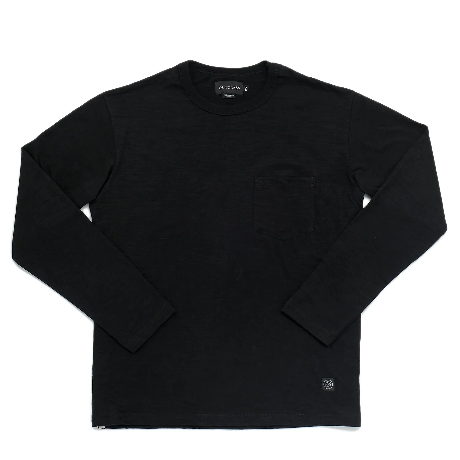 Black Slub L/S Pocket T-Shirt sold by Outclass