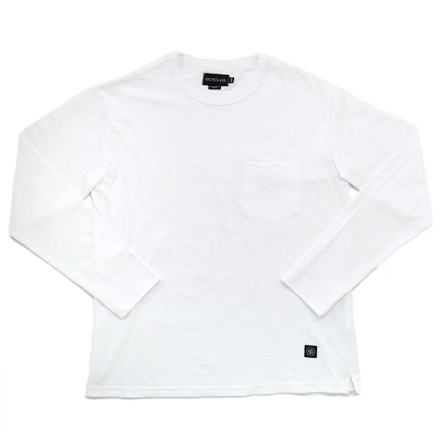 White Slub L/S Pocket T-Shirt sold by Outclass