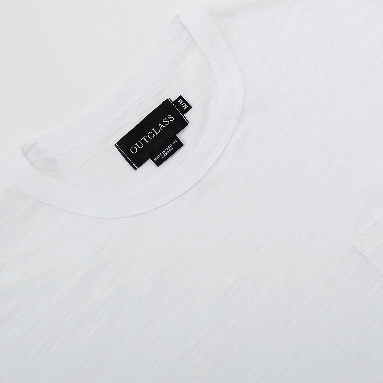 White Slub L/S Pocket T-Shirt sold by Outclass product image thumbnail 2