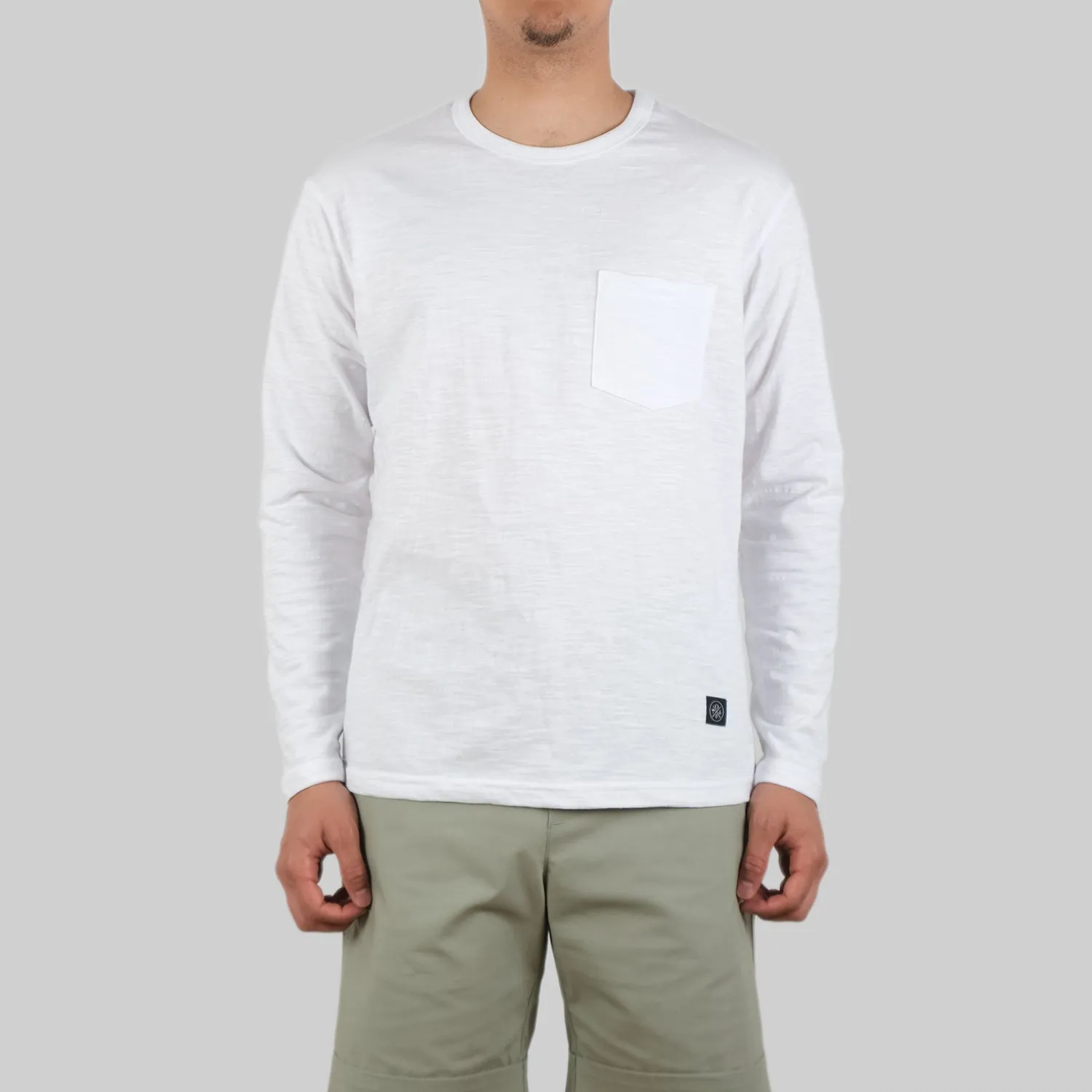 White Slub L/S Pocket T-Shirt sold by Outclass product image thumbnail 5