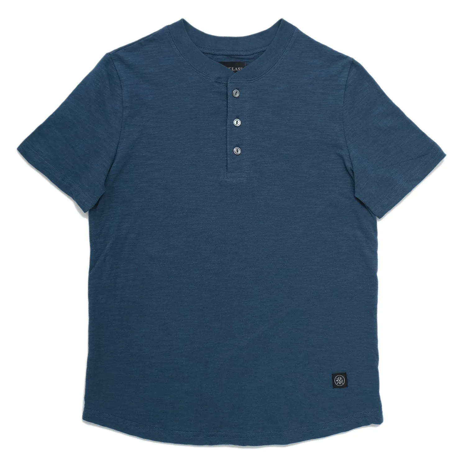 Faded Indigo Slub S/S Henley sold by Outclass