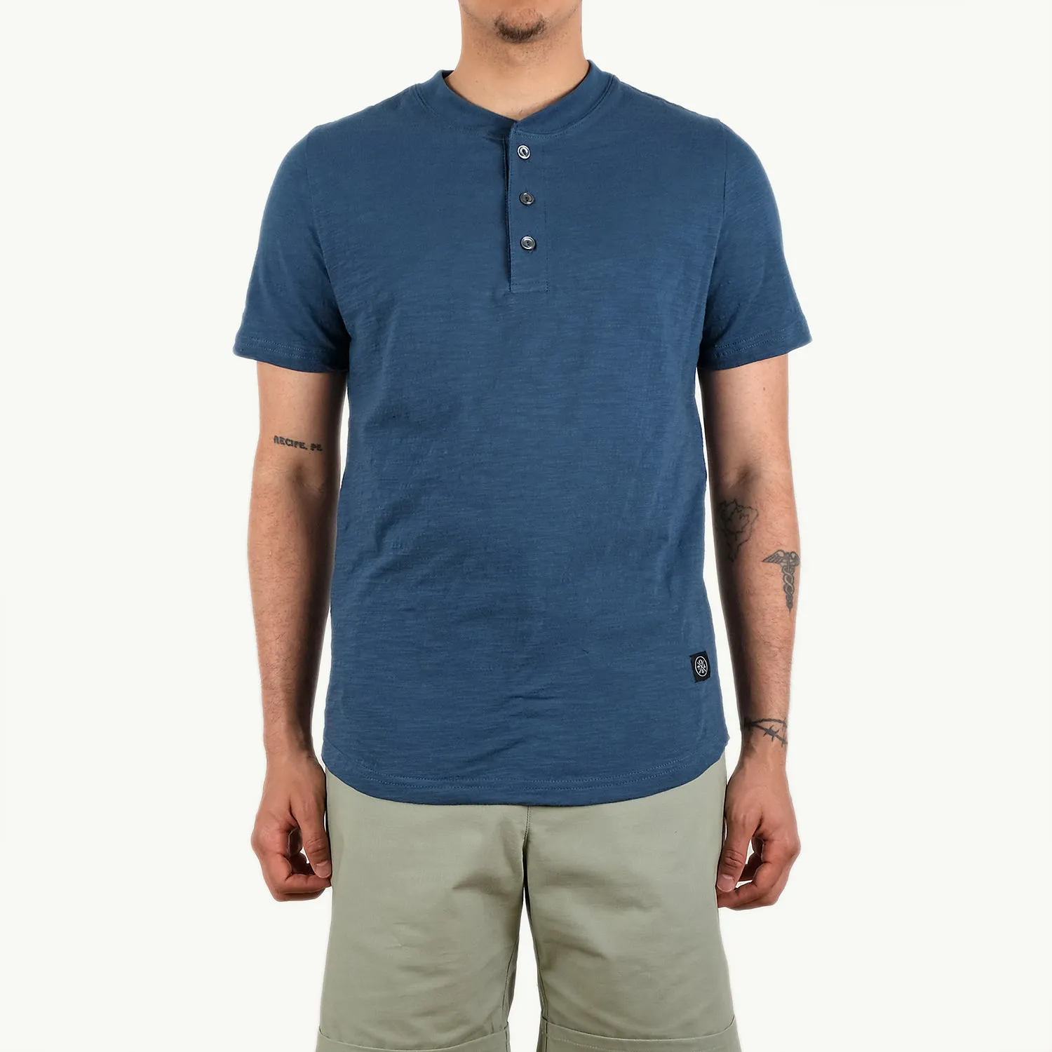 Faded Indigo Slub S/S Henley sold by Outclass product image thumbnail 5