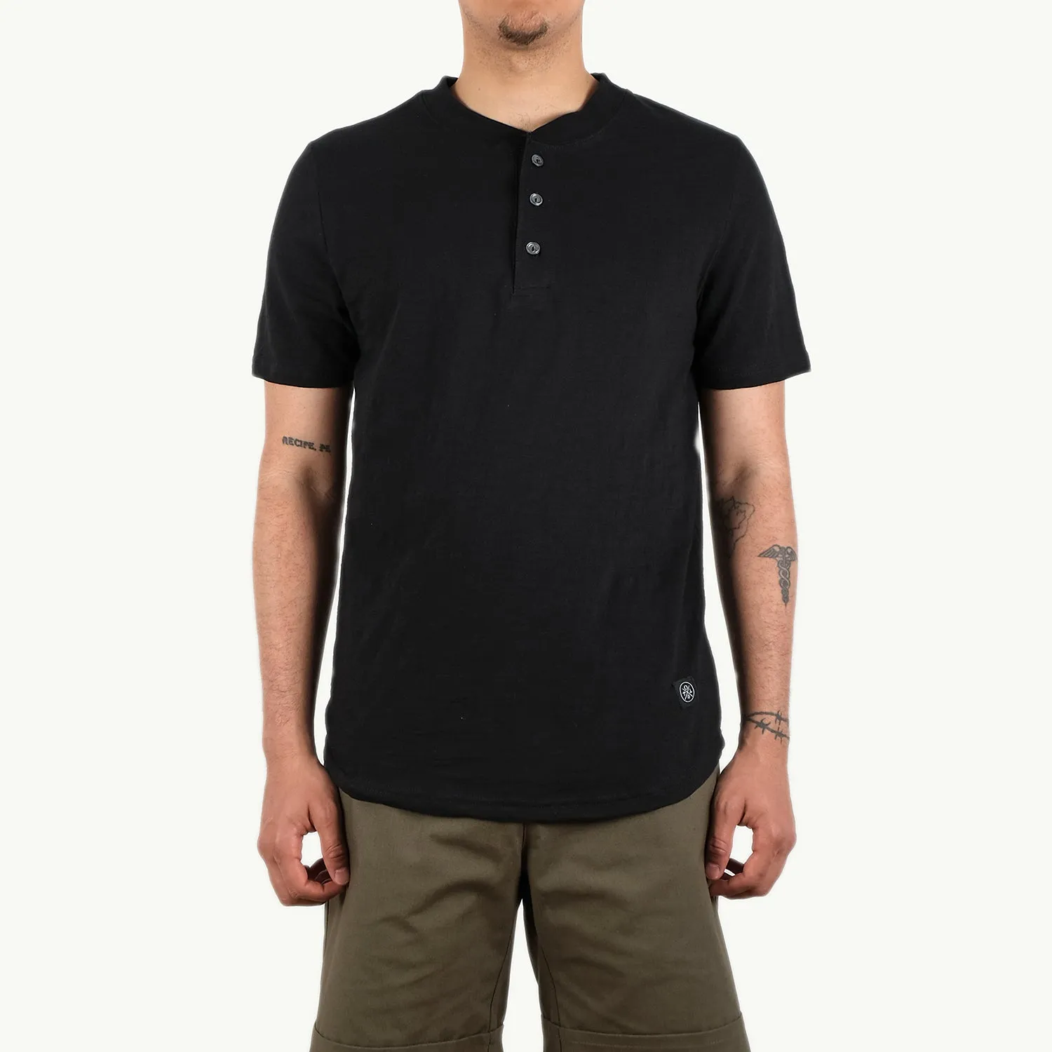 Black Slub S/S Henley sold by Outclass product image thumbnail 5