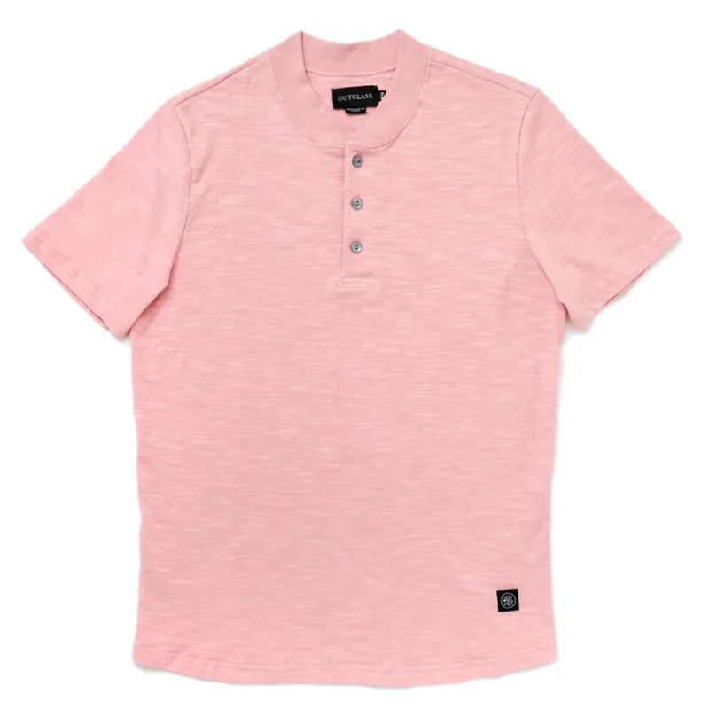 Rose Slub S/S Henley made by Outclass