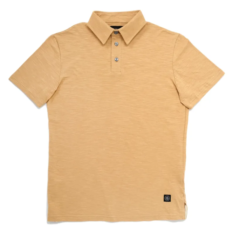 Sand Slub S/S Polo sold by Outclass
