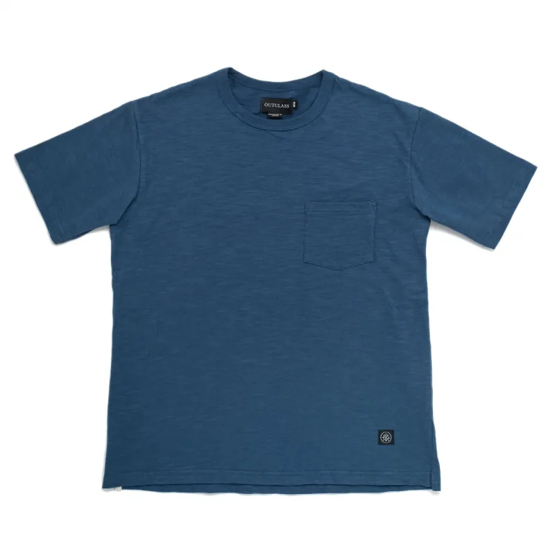 Faded Indigo Slub S/S Pocket T-Shirt sold by Outclass