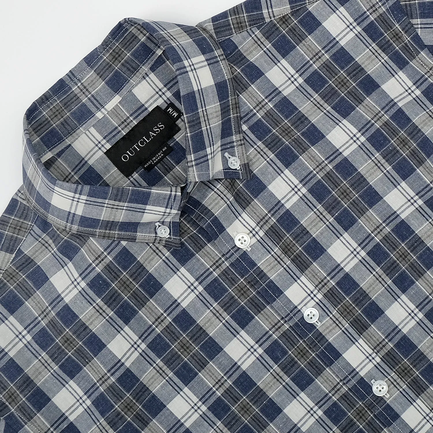 Indigo Plaid L/S Shirt sold by Outclass product image thumbnail 2