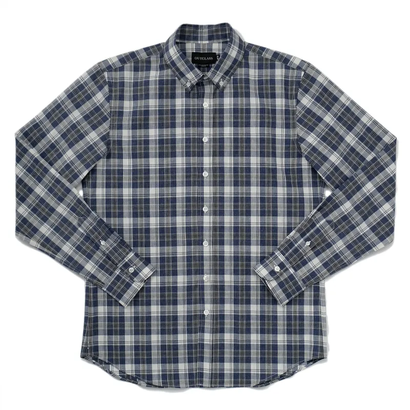 Indigo Plaid L/S Shirt sold by Outclass