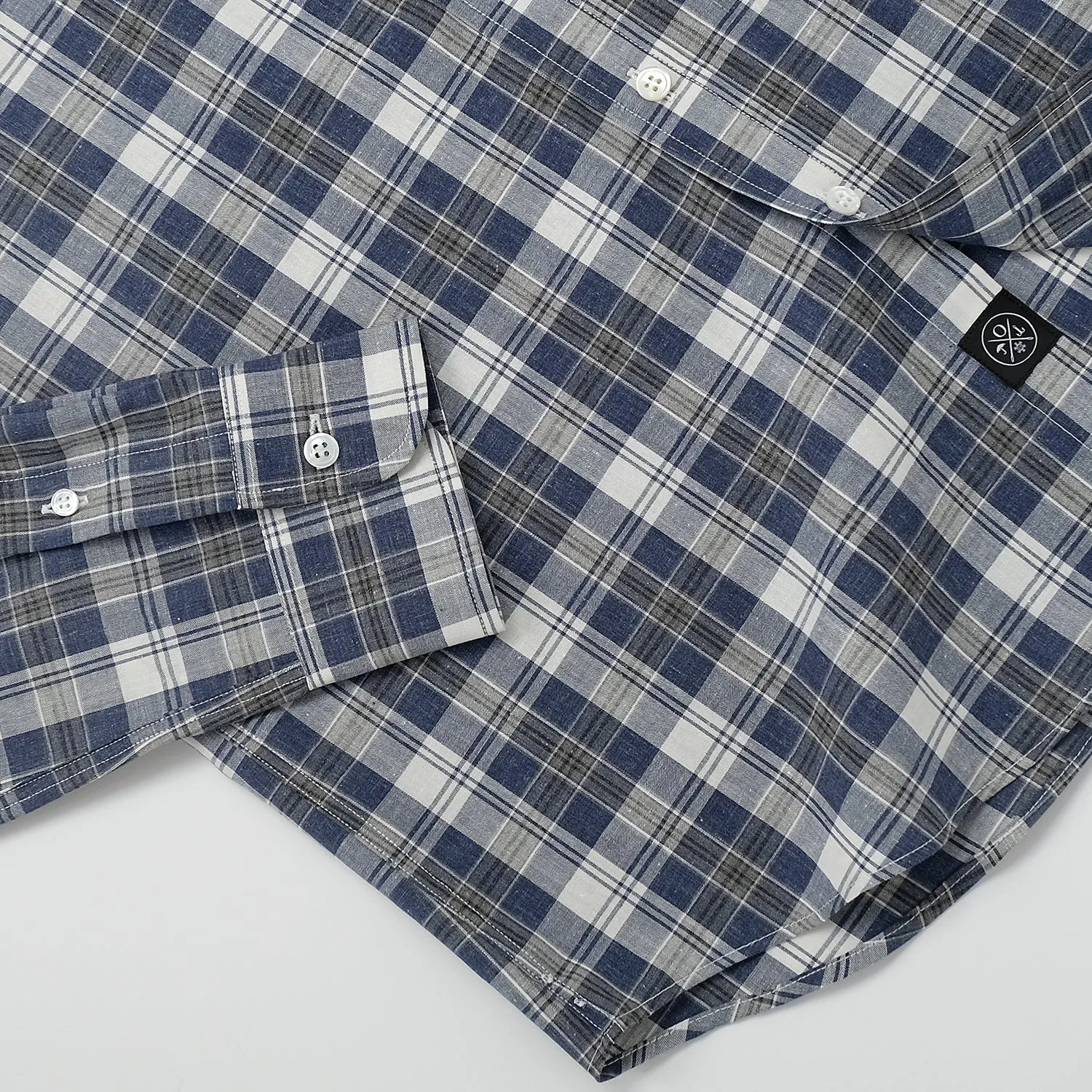 Indigo Plaid L/S Shirt sold by Outclass product image thumbnail 3