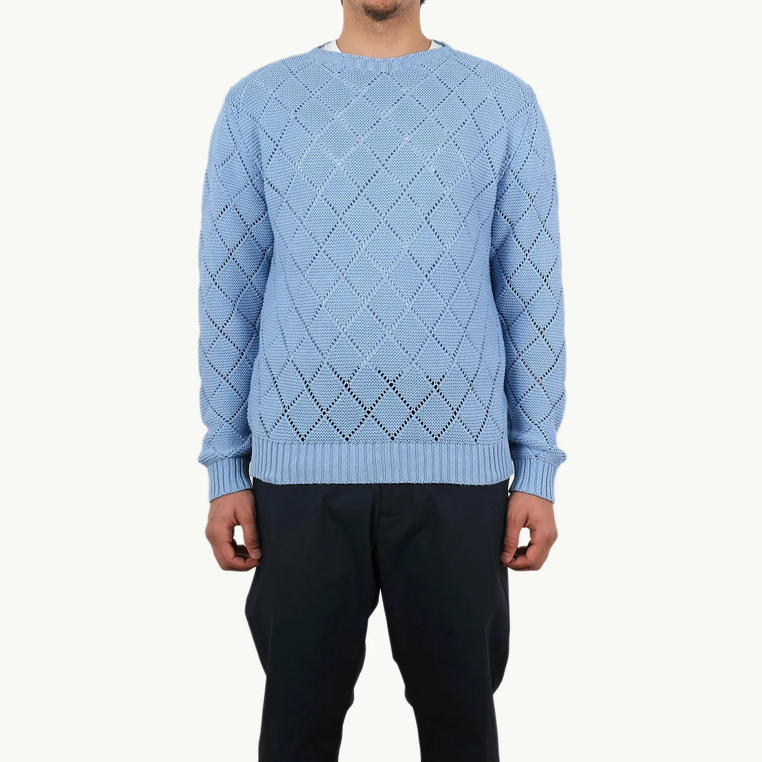 Sky Blue Crochet Crewneck sold by Outclass product image thumbnail 5