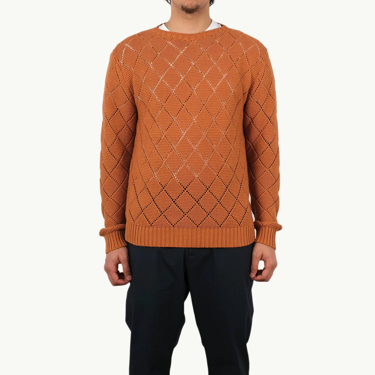 Terracotta Crochet Crewneck sold by Outclass product image thumbnail 5