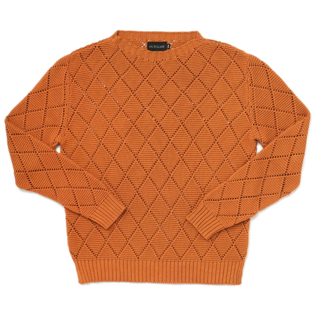 Terracotta Crochet Crewneck sold by Outclass