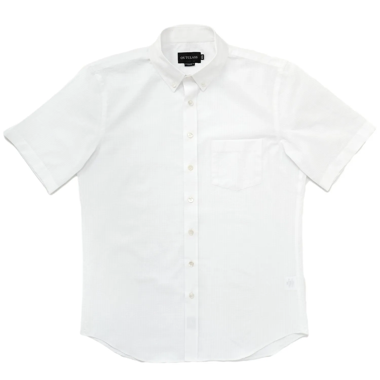 White Seersucker S/S Shirt sold by Outclass