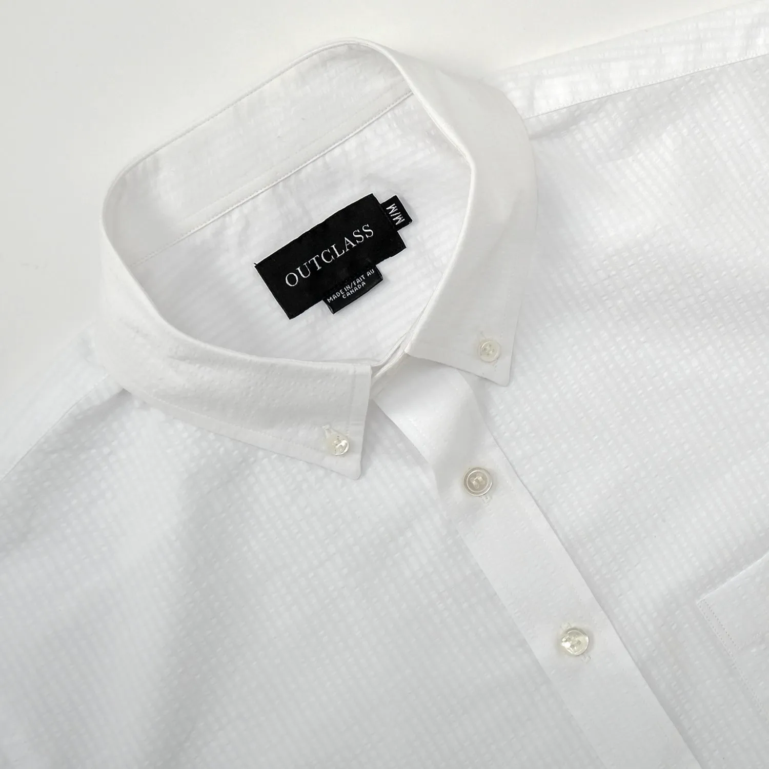 White Seersucker S/S Shirt sold by Outclass product image thumbnail 2