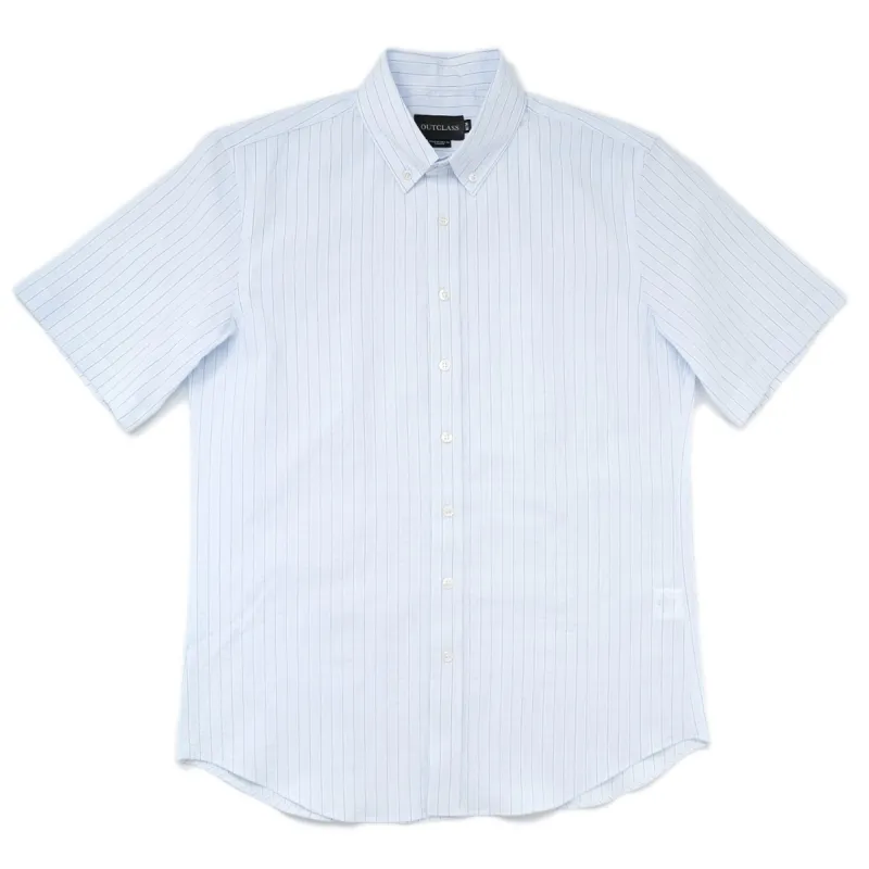 Cloud Stripe Seersucker S/S Shirt sold by Outclass