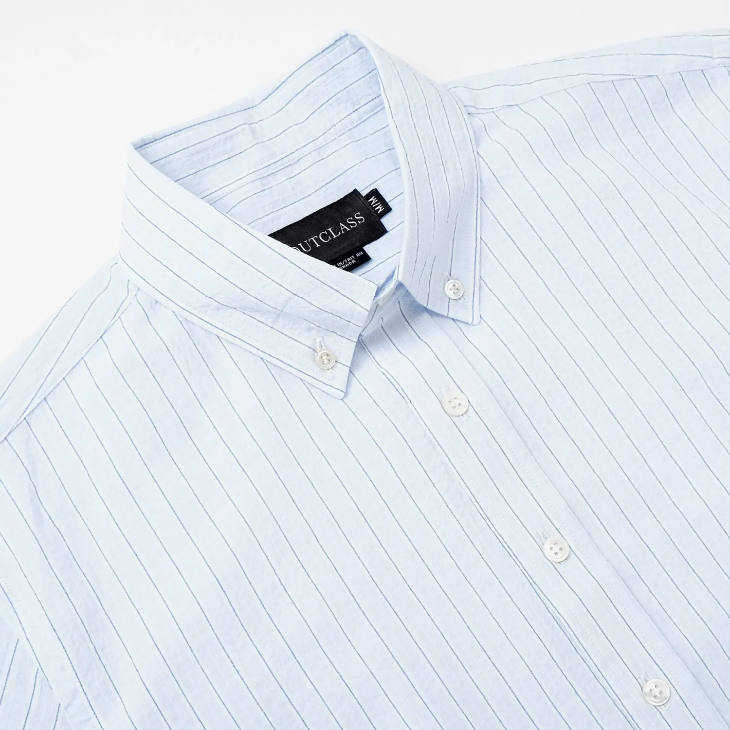 Cloud Stripe Seersucker S/S Shirt sold by Outclass product image thumbnail 2