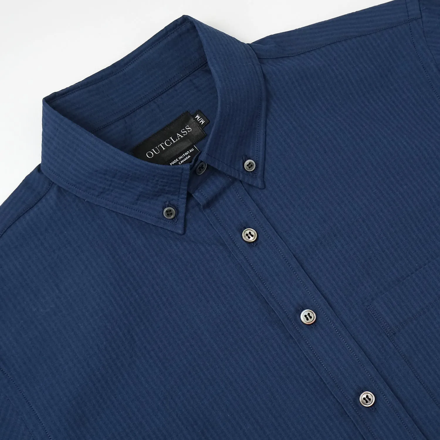 Indigo Seersucker S/S Shirt sold by Outclass product image thumbnail 2