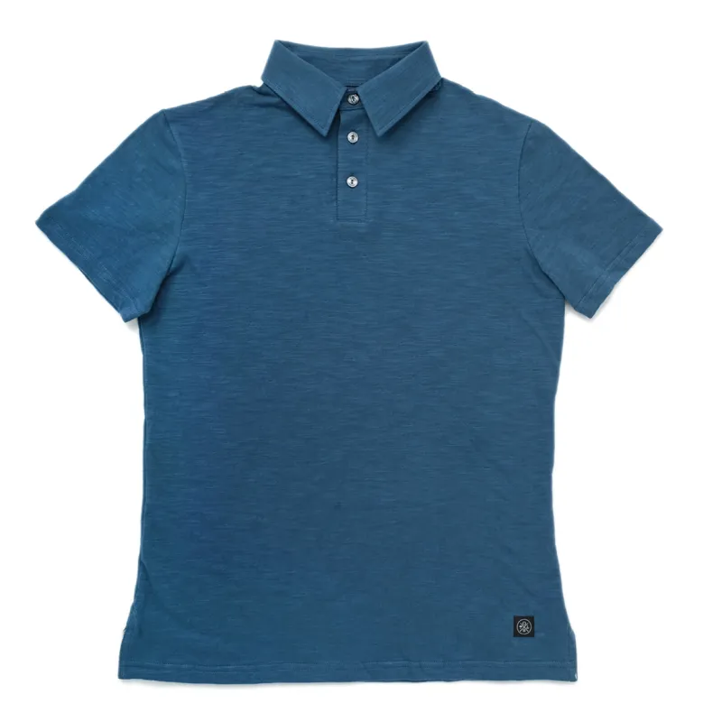 Faded Indigo Slub S/S Polo sold by Outclass
