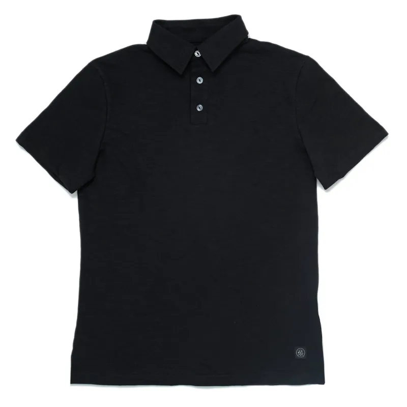 Black Slub S/S Polo sold by Outclass