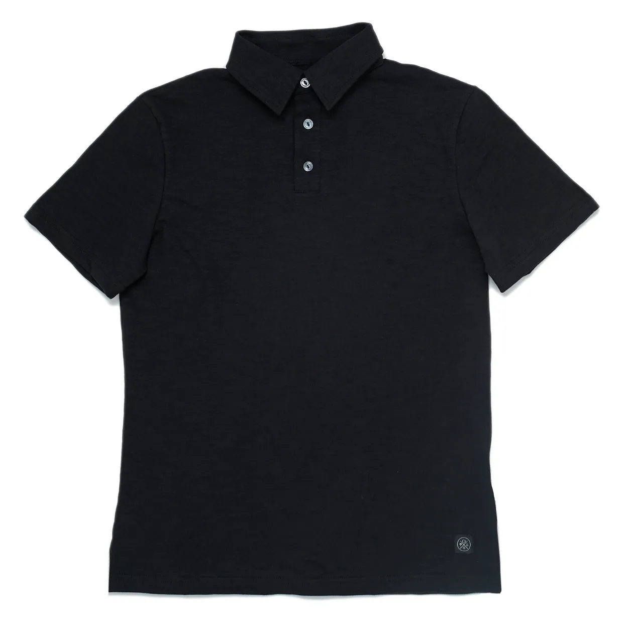 Black Slub S/S Polo sold by Outclass