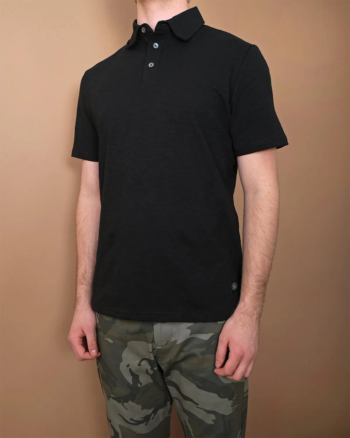 Black Slub S/S Polo sold by Outclass product image thumbnail 2