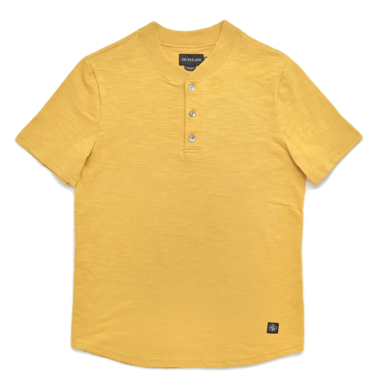 Turmeric Slub S/S Henley sold by Outclass