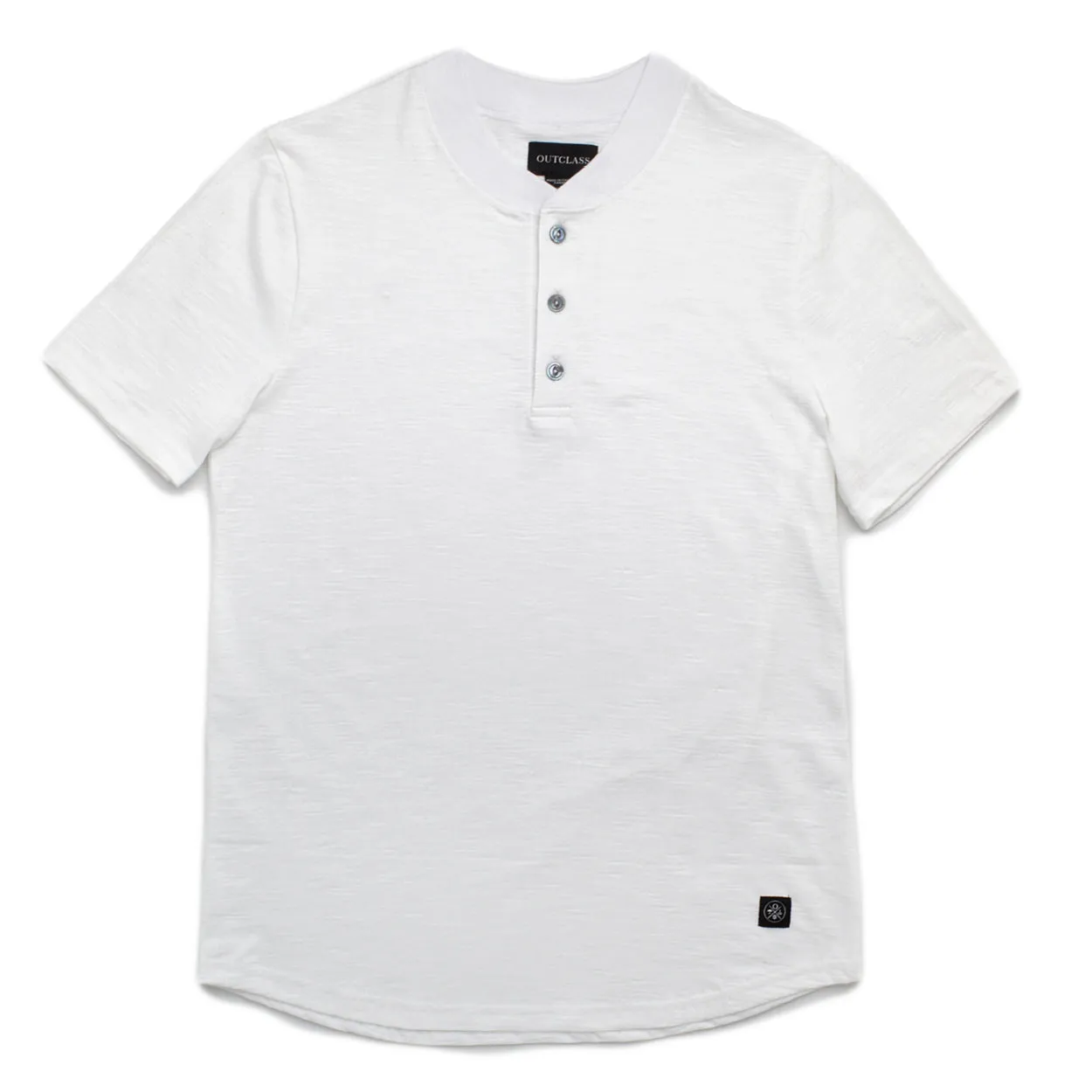 White Slub S/S Henley sold by Outclass
