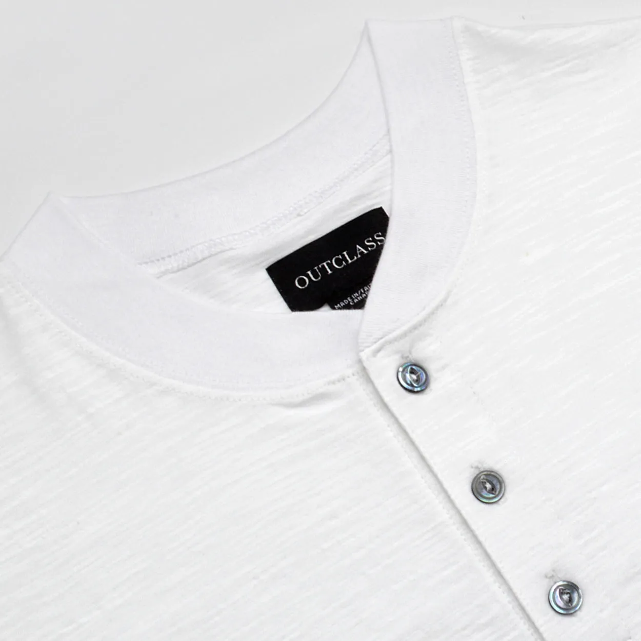 White Slub S/S Henley sold by Outclass product image thumbnail 4