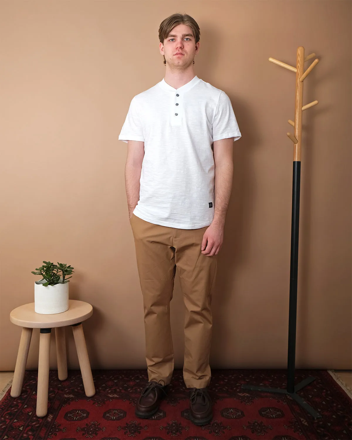 White Slub S/S Henley sold by Outclass product image thumbnail 3