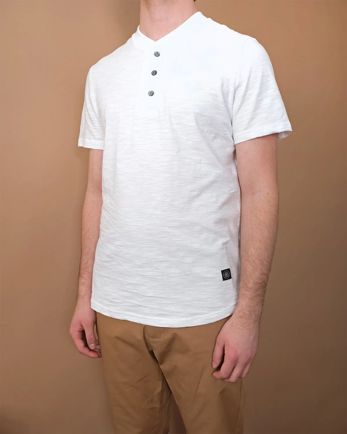 White Slub S/S Henley sold by Outclass product image thumbnail 2