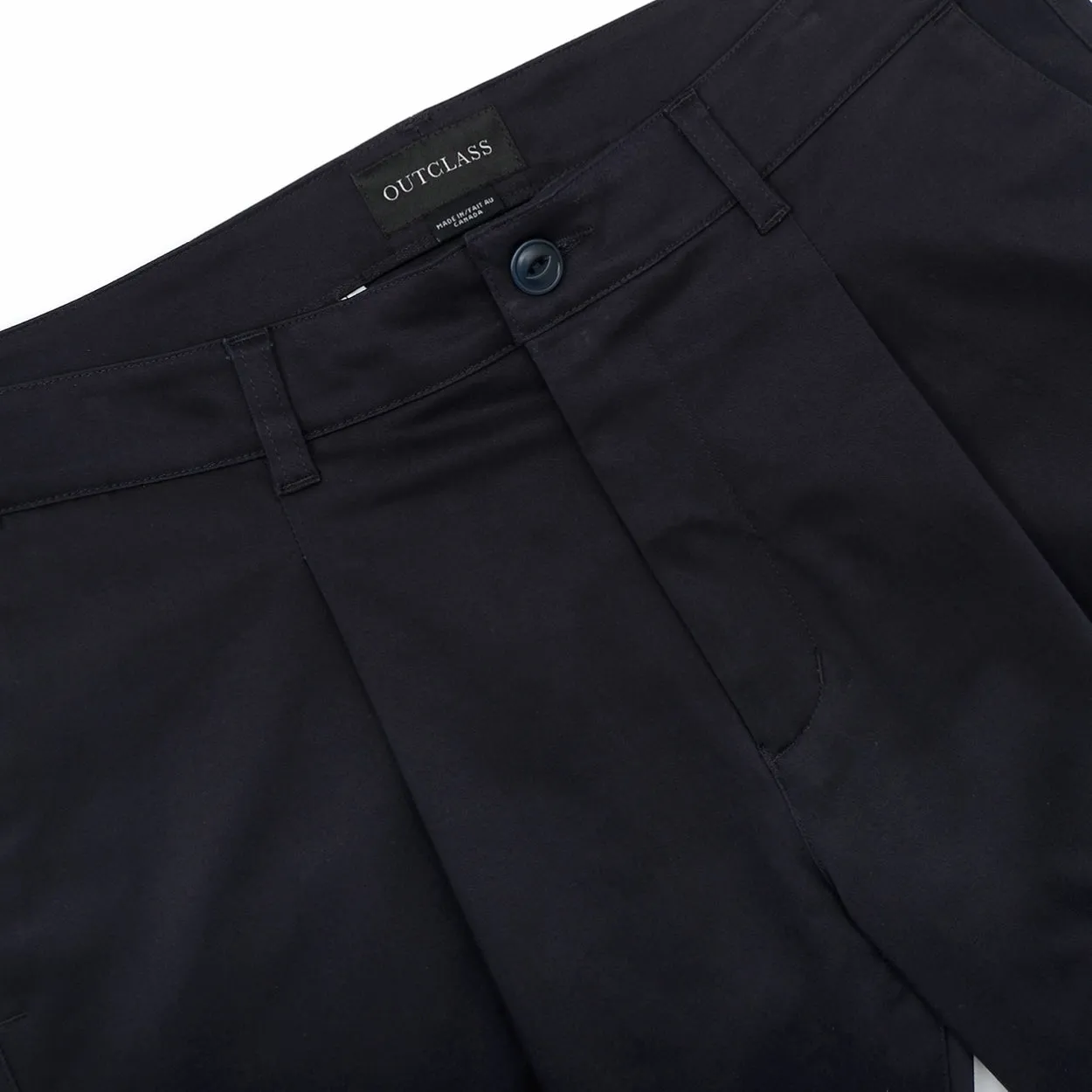 Navy Sateen Pleated Trousers sold by Outclass product image thumbnail 4