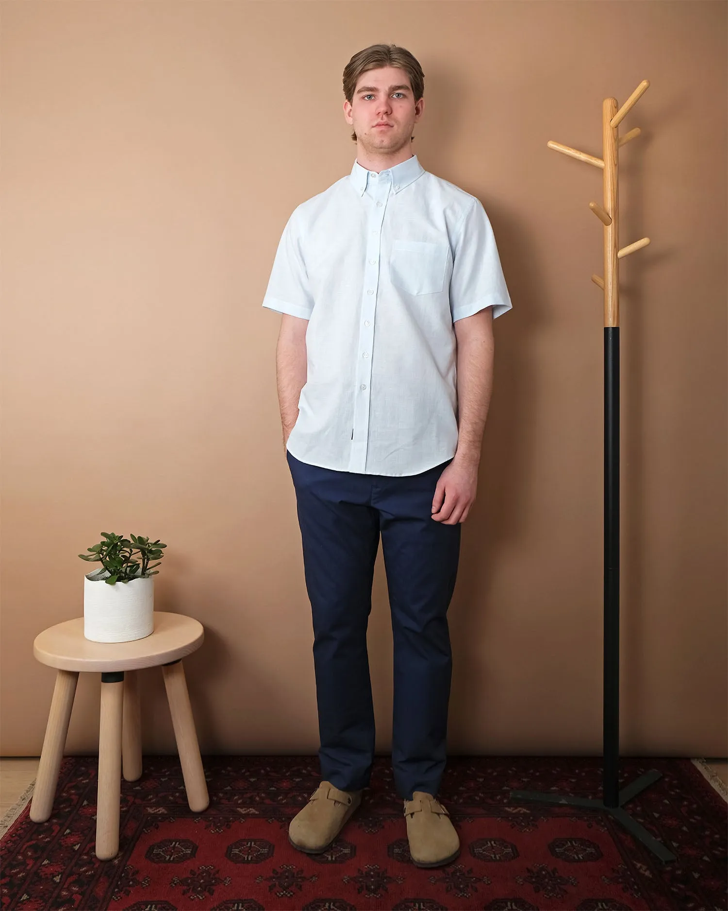Teal Linen S/S Classic Shirt sold by Outclass product image thumbnail 3