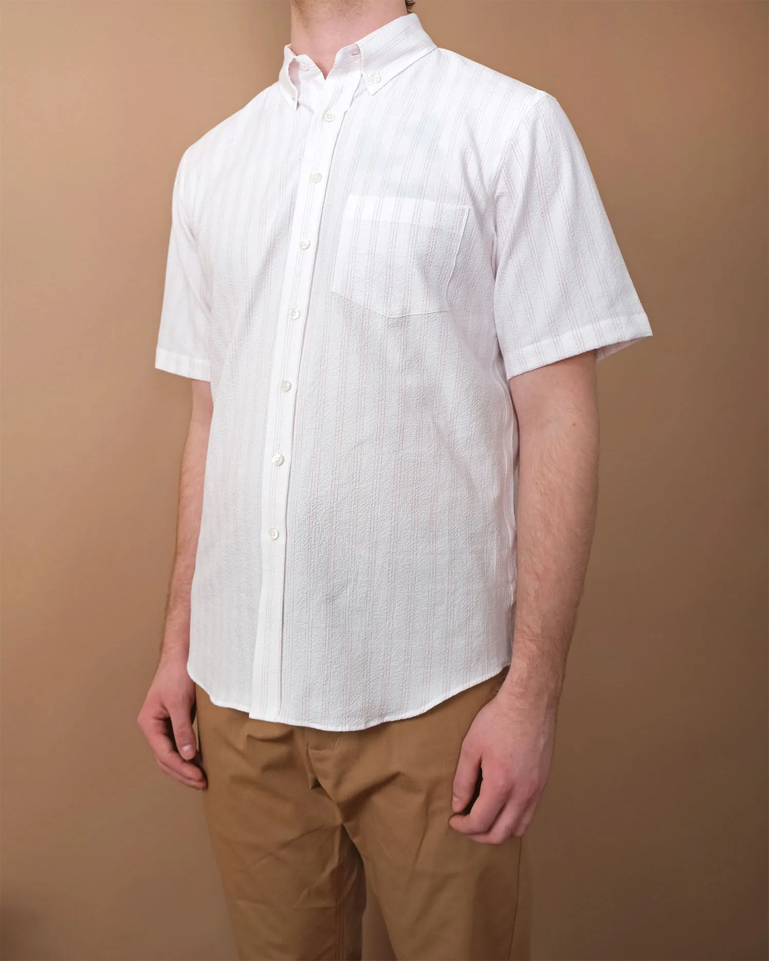 Salmon Stripe S/S Classic Shirt sold by Outclass product image thumbnail 2