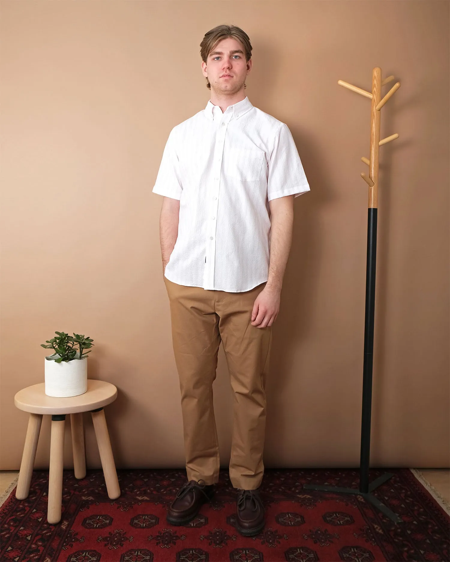 Salmon Stripe S/S Classic Shirt sold by Outclass product image thumbnail 3