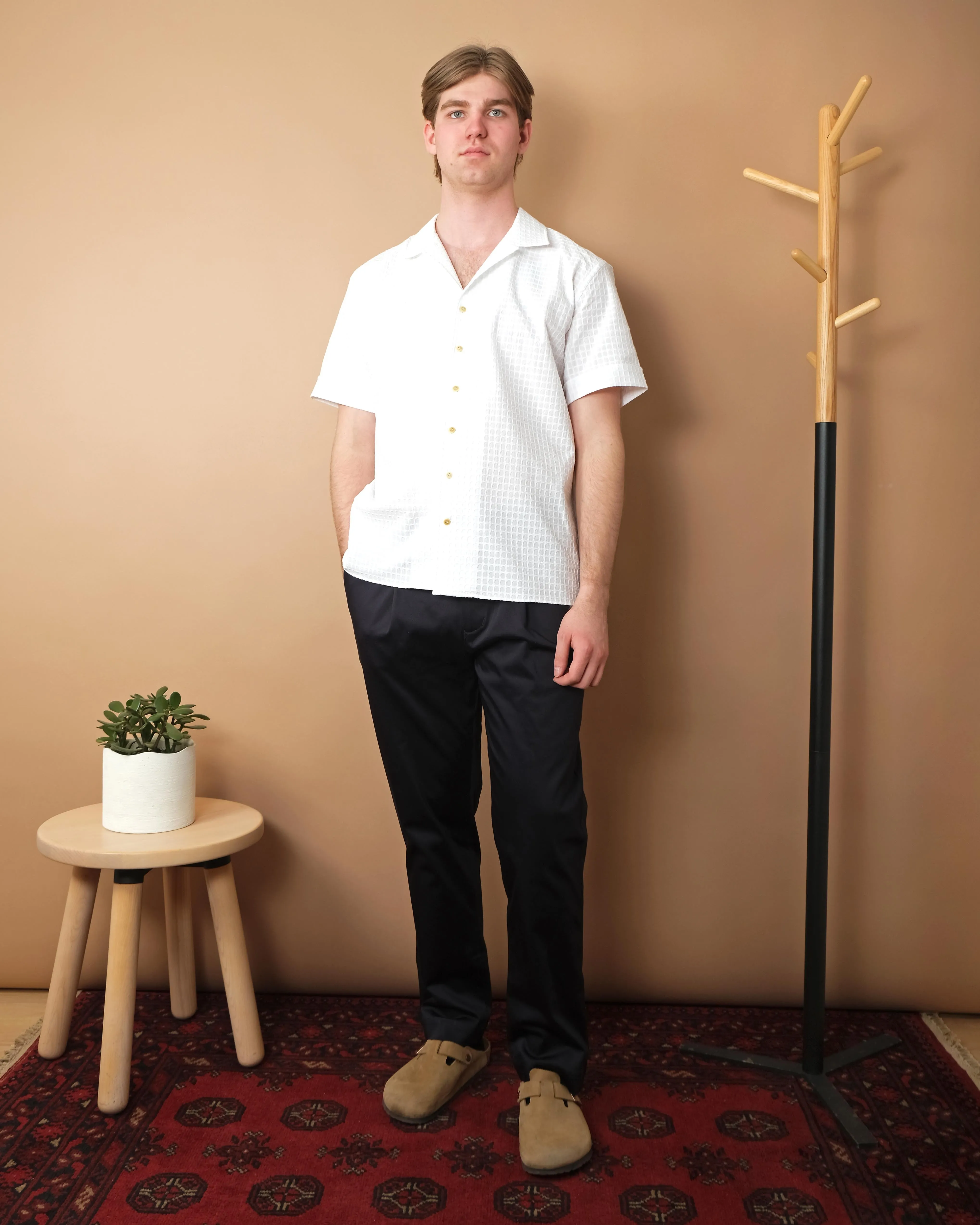 White Jacquard S/S Havana Shirt sold by Outclass product image thumbnail 3